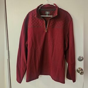 G.H. Bass Men's Red Quarter-Zip Sweater